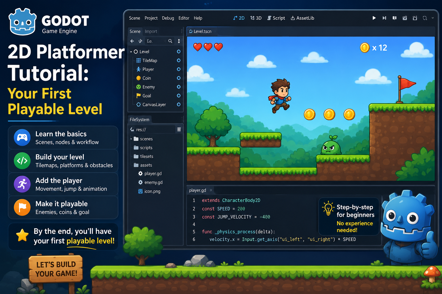 Godot 2D Platformer Tutorial: Your First Playable Level